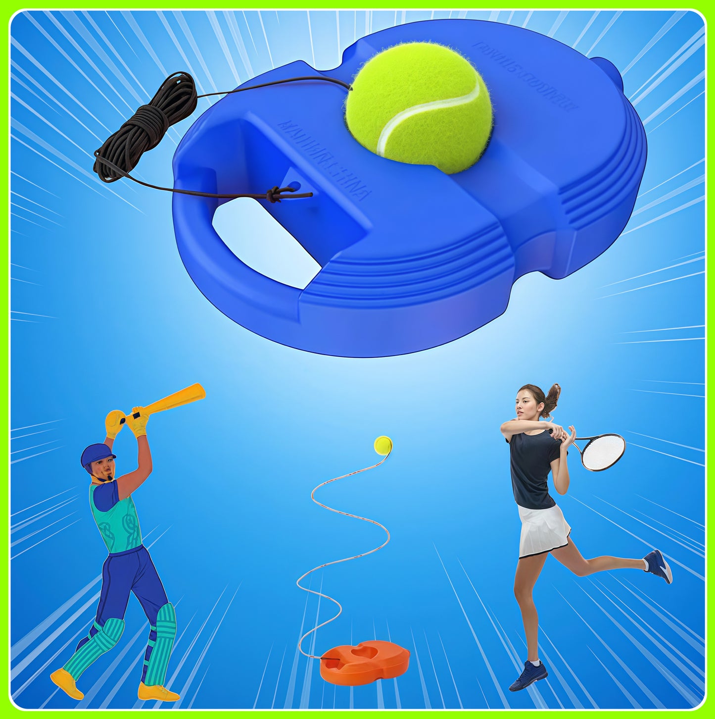 Solo Tennis & Cricket Trainer Rebound Ball with String