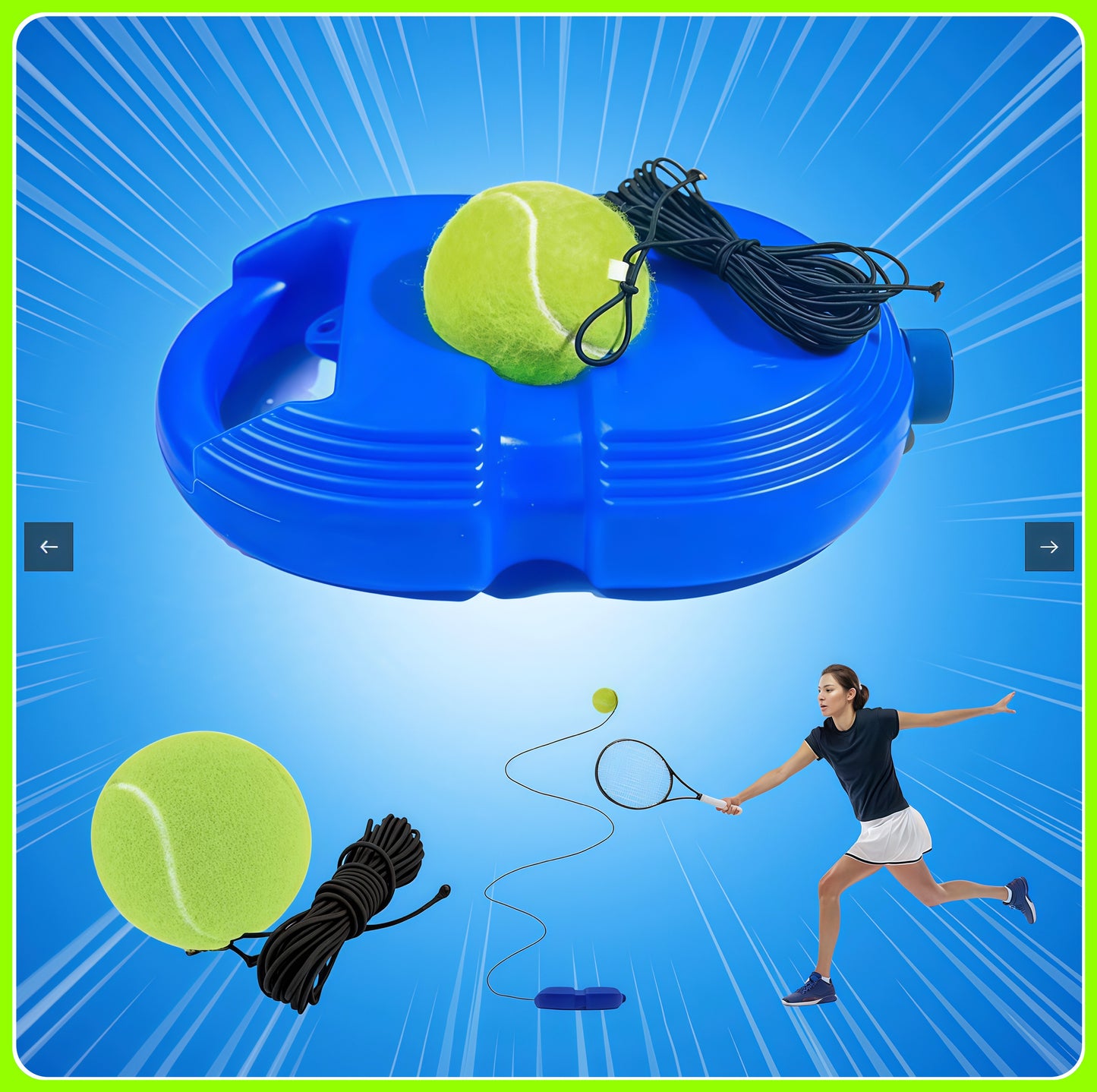 Solo Tennis & Cricket Trainer Rebound Ball with String